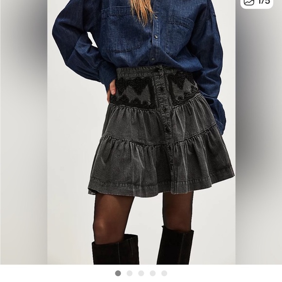 Free People Dresses & Skirts - Free People Washed Black A-Line Skirt